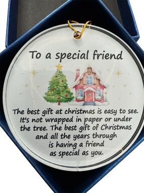 Holiday Sentiment Round Ornament - To a Special Friend